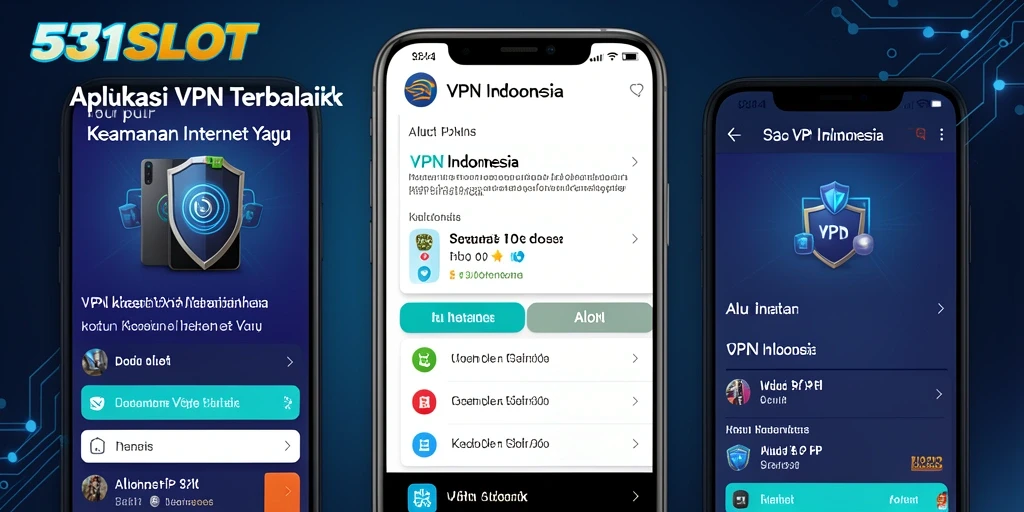 Tampilan antarmuka aplikasi VPN 531SLOT yang modern dan mudah digunakan.