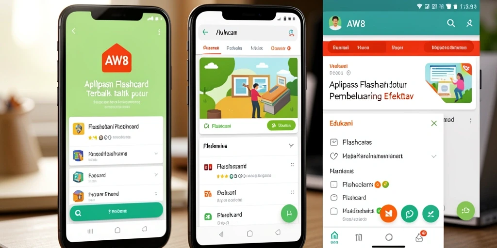 Antarmuka AW8 dengan Flashcard yang menarik