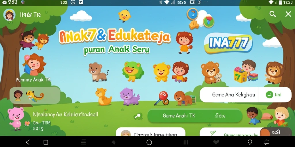 Antarmuka menarik dan berwarna-warni dari aplikasi Game Anak TK INA777.