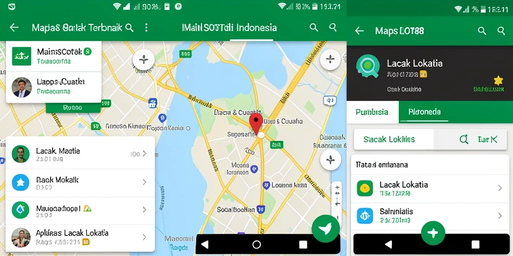 Antarmuka pengguna MAINSLOT88 yang menampilkan fitur Lacak Lokasi.
