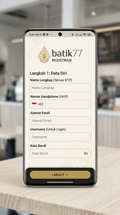 Registrasi Akun Batik77 Pengguna Android Indonesia